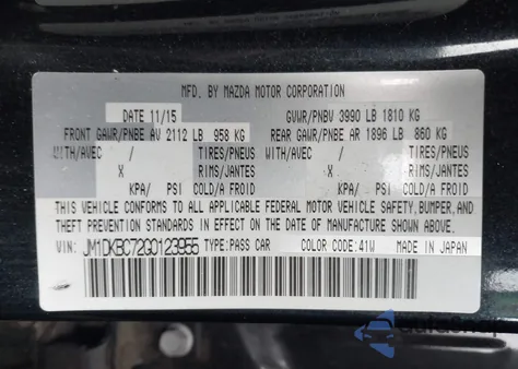 2016 Mazda Cx-3 Touring from USA, damaged, VIN JM1DKBC72G0123955